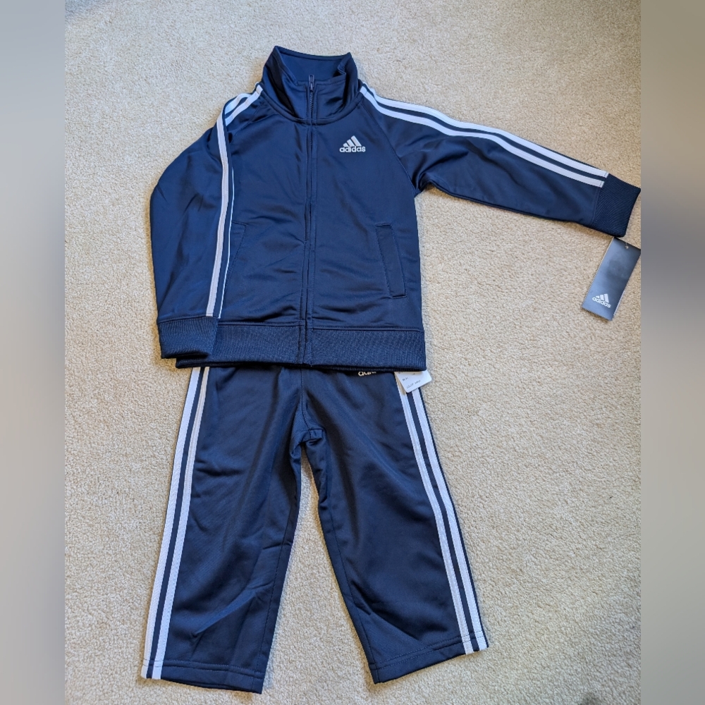 NWT Adidas Track Suit Athletic Pants Jacket Baby Toddler 24 Month